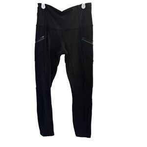 Lululemon Leggings Women's 4 Black Toasty‎ Tech Pocket Crop Activewear